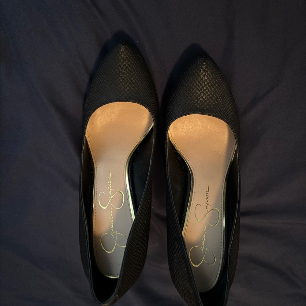 Jessica Simpson Black Textured Flats